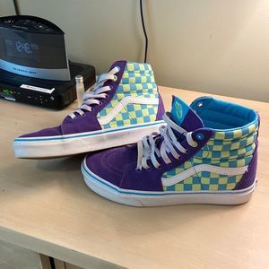Checkered Vans size womens 8 mens 6.5 sk8 hi high tops